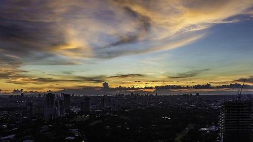 sunset sky skyscraper cityscape manila pasig metromanila