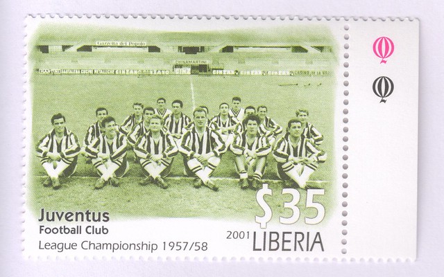 juventus stamp 2 2001 - liberia