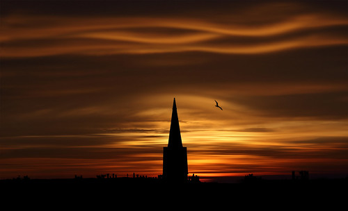 uk light sunset sky abstract colour bird art church silhouette clouds canon seagull steeple scarborough 1855mm photoart northyorkshire 550d anthonygoodall miracleconspiracy