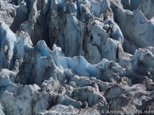 Close-up on some of the ice and crevasses on Heliotrope Glacier, Mount Baker-Snoqualie National Forest, Washington