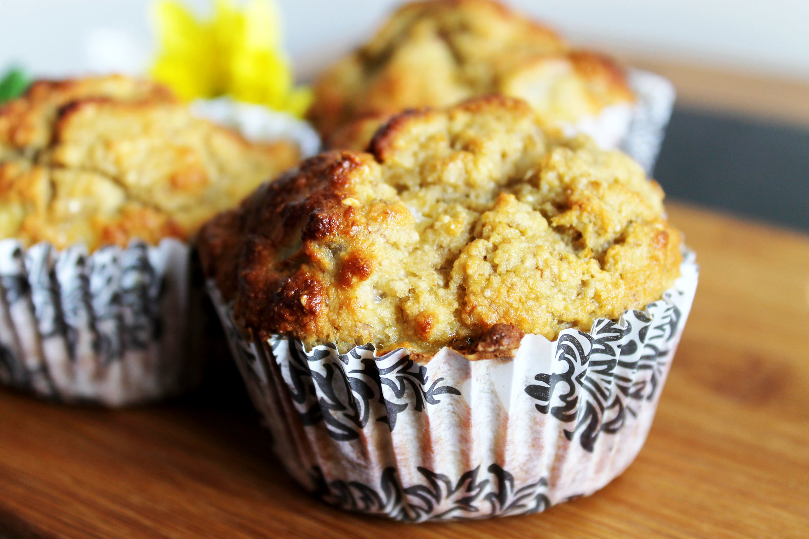 rhubarb and ginger muffins
