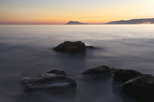 sunset sea españa costa water landscape atardecer coast mar spain agua long exposure paisaje galicia shore larga exposición filtro degradado portosín nd8