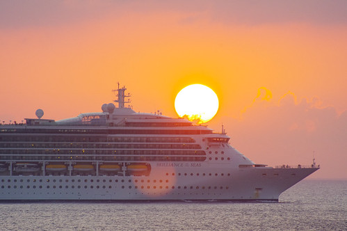 ocean cruise sunset sea vacation holiday water mexico ship dusk sunny caribbean cozumel