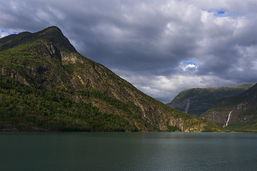summer lake norway landscape geotagged waterall sognogfjordane eidsvatnet