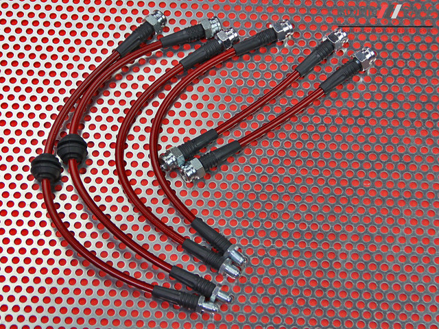 FRONTS ONLY Fiat Abarth Lines Wezmoto Stainless Steel Braided Brake Hoses