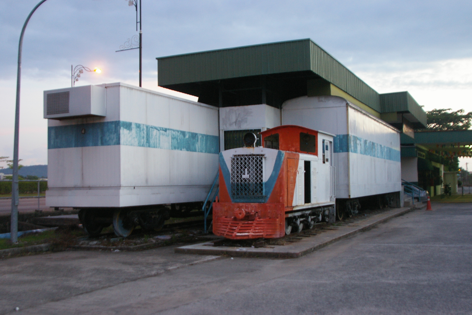 Sabah State Railway Used locomotive in Tanjung Aru Station, Kota Kinabalu, Malaysia April 30,2014