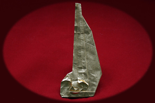 Origami 'Wooden Mask' or 'Mokujiki' (Toyoaki Kawai)