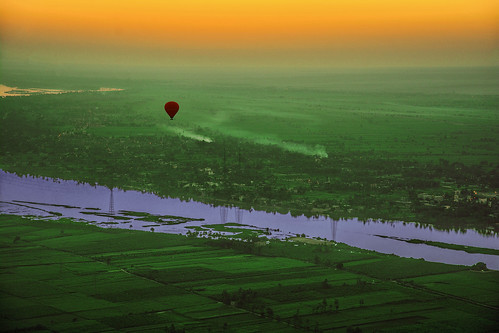 orange sun green sunrise balloon egypt nile luxor afterglow hotairbaloon
