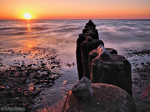 sunset strand meer wasser sonnenuntergang mecklenburgvorpommern 2014 buhne nienhagen ©claudialeverentz