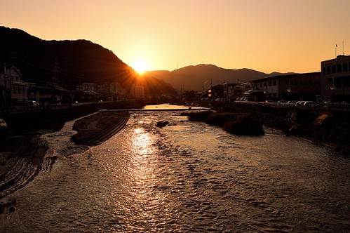 sunset japan river 夕景 川 岡山 新見