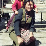 Mother with son on back (Lhasa, Tibet 1993)