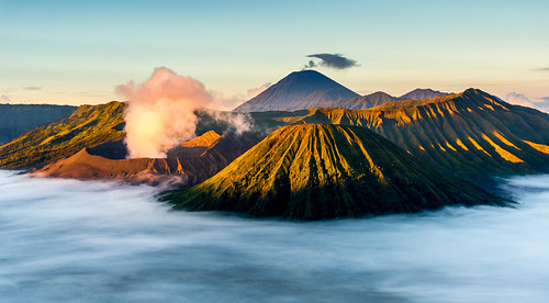 sunrise indonesia dawn volcano java bromo semeru