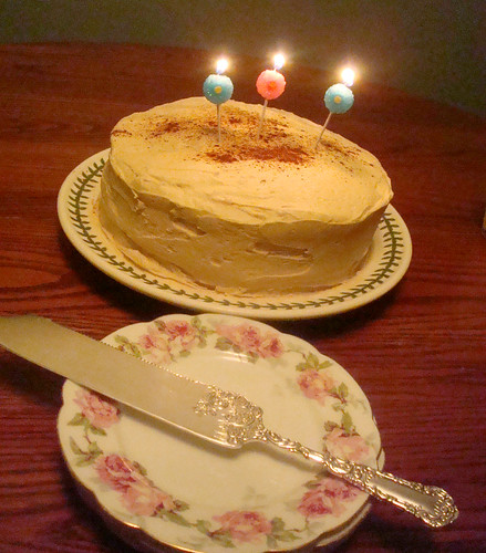 Birthday cake with brown sugar