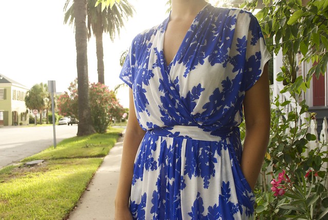 Mood Fabrics | Thakoon Amparo Blue & White Viscose Jersey | Vogue1287