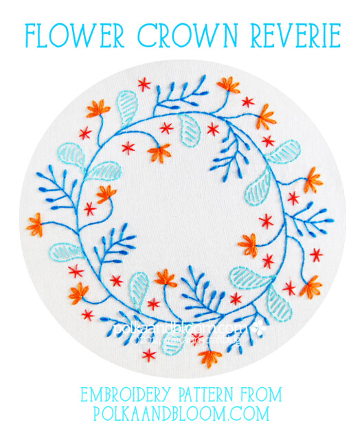 Flower Crown Reverie embroidery pattern