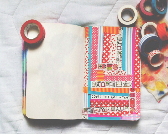 wreck this journal examples cover this page in tape vivatramp creative lifestyle book blog uk