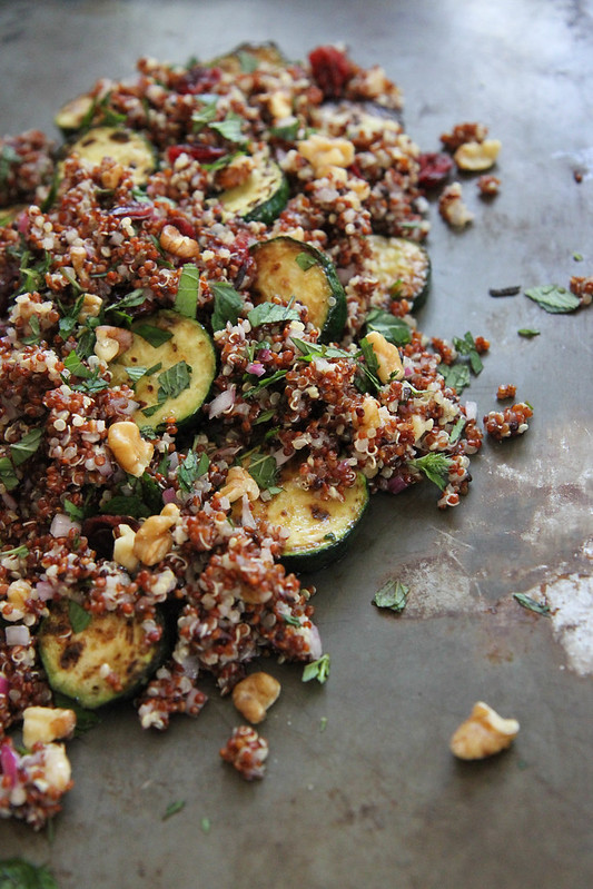 Quinoa Salad with Zucchini, Mint and Cranberries