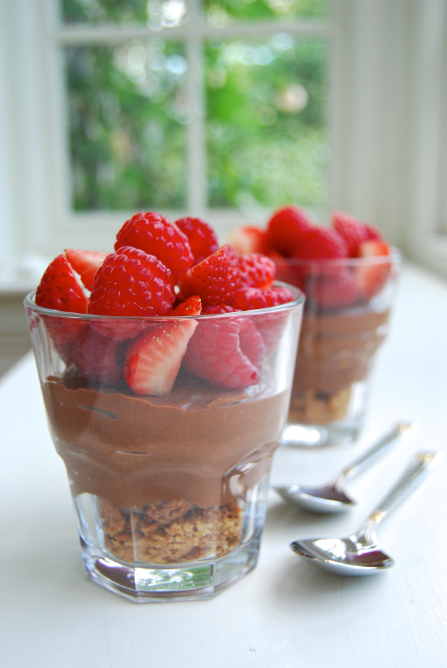 Chocolate, Summer Berry & Amaretti Cheesecake Cups