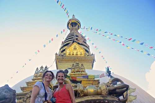 Lina and Olga in front of Monkey Temple