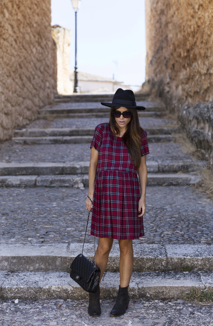 street style barbara crespo maderuelo C&A tartan dress fashion blogger outfit blog de moda