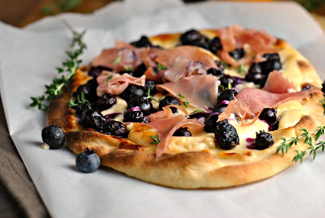 Blueberry Pizza with Honeyed Goat Cheese and Prosciutto 4