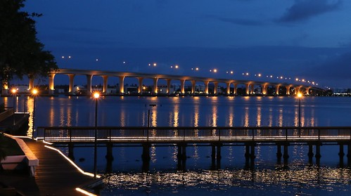 night view florida cloudy stuart boardwalk predawn rooseveltbridge