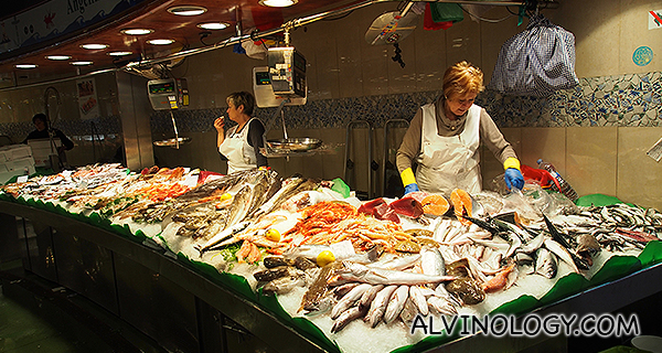 A seafood stall 