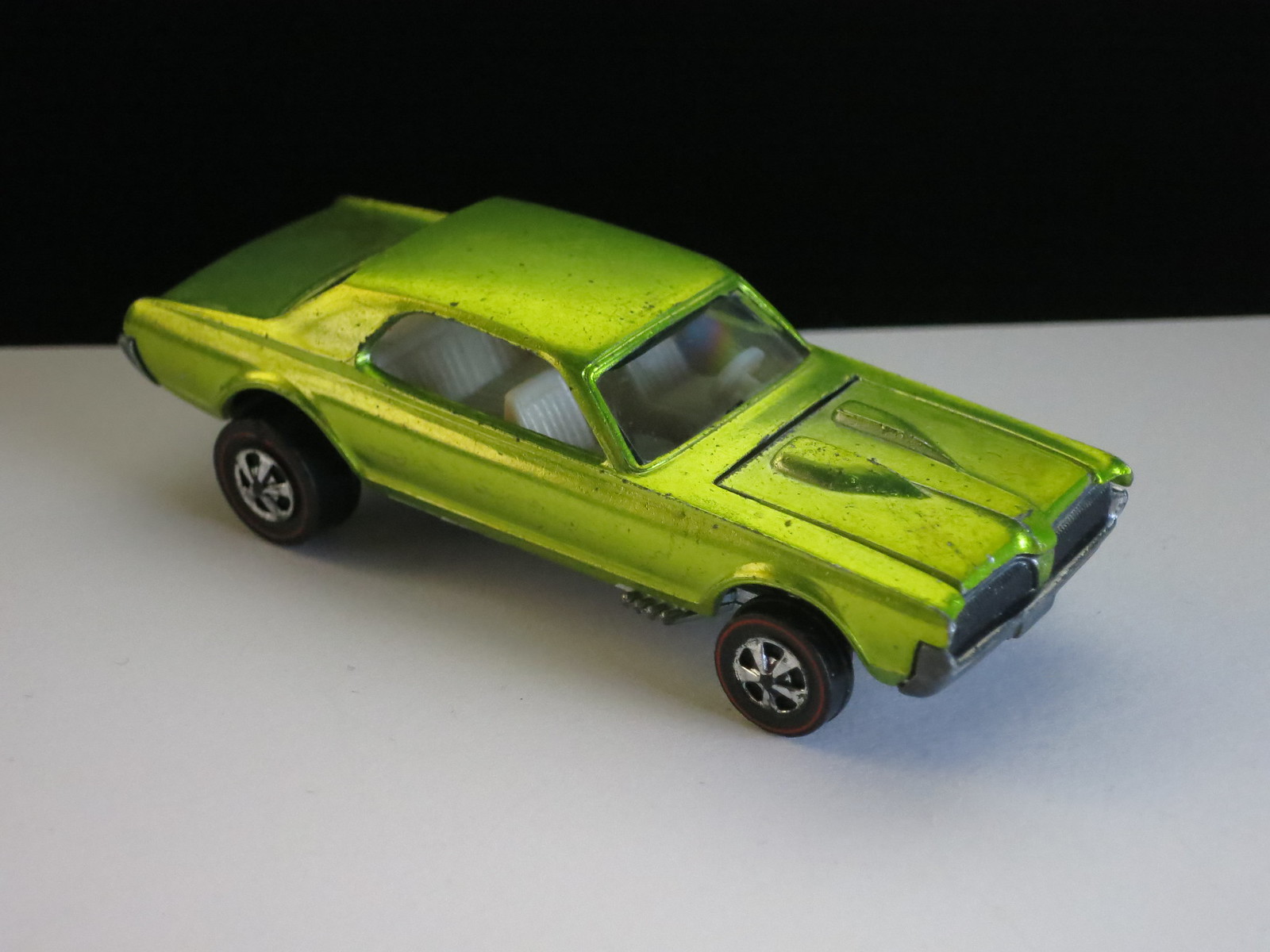 Hot Wheels Redline Lime Yellow Custom Cougar US Early Production