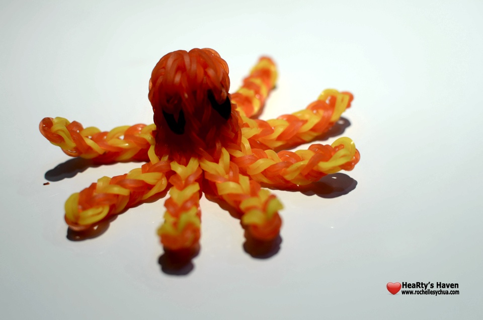 Orange Yellow Octopus 3D Loom Charm