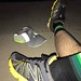 Run after dark, use the old tri viz hat. Paired it with @newbalance shoes as well   so top and bottom. @hbstache for some #sockdoping but it didn't mask lingering pain. . . . #triviz #hat #run #newbalance #afterdark #sockgame #socklove