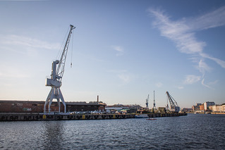 Kräne im alten Lübecker Hafen