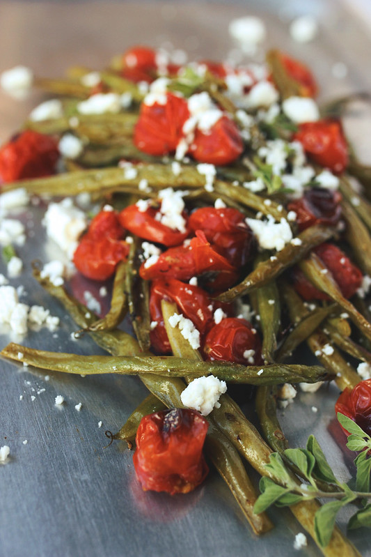 Greek-Style Roasted Green Beans and Tomatoes with Feta