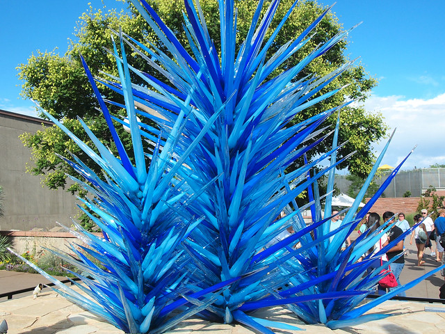 Blue Icicle Towers by Dale Chihuly at Denver Botanic Gardens