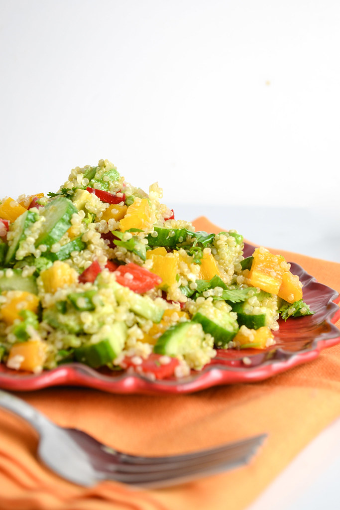quinoa, bell pepper, avocado, and cucumber salad | things i made today