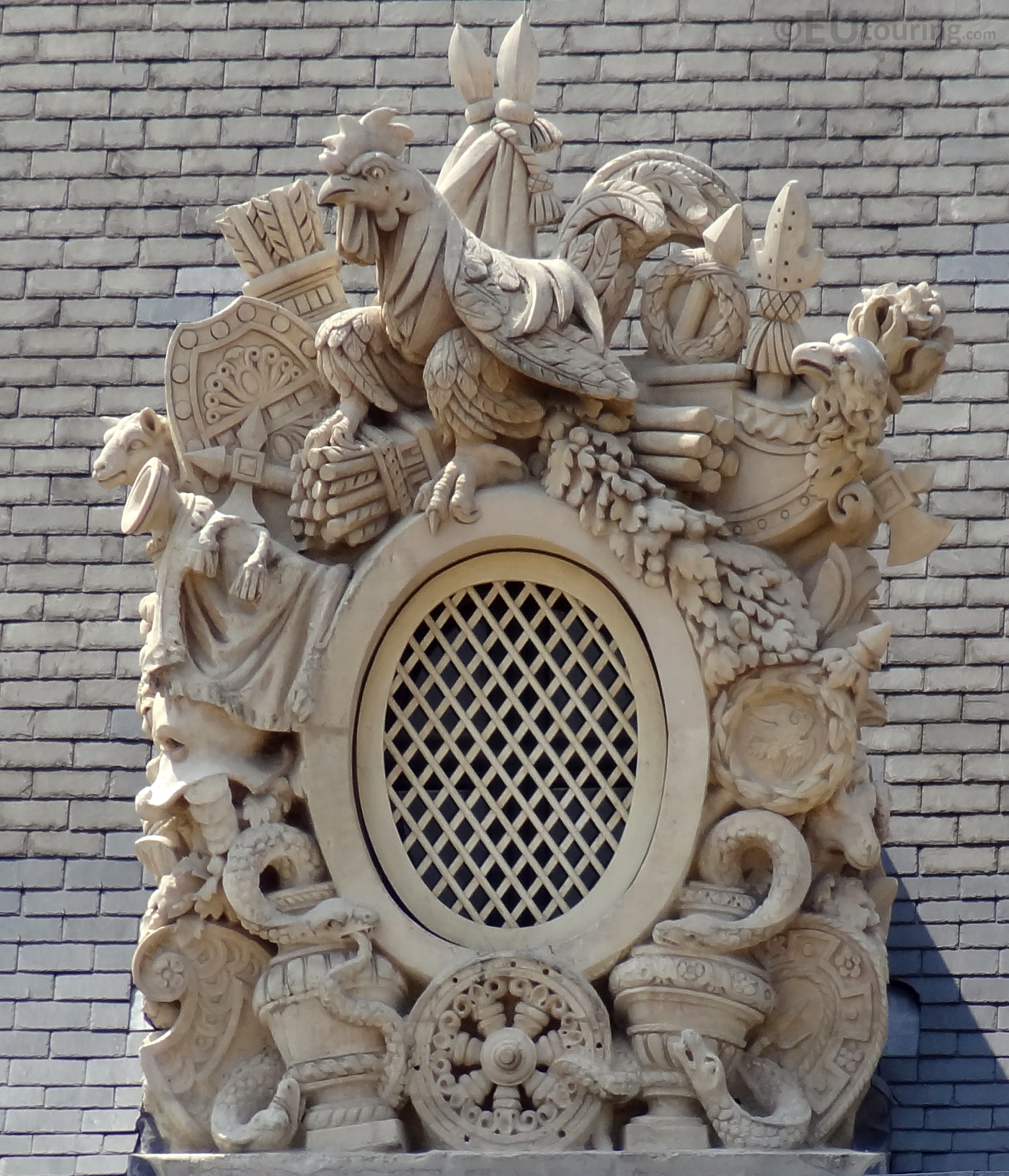 Stone sculptures on the roof