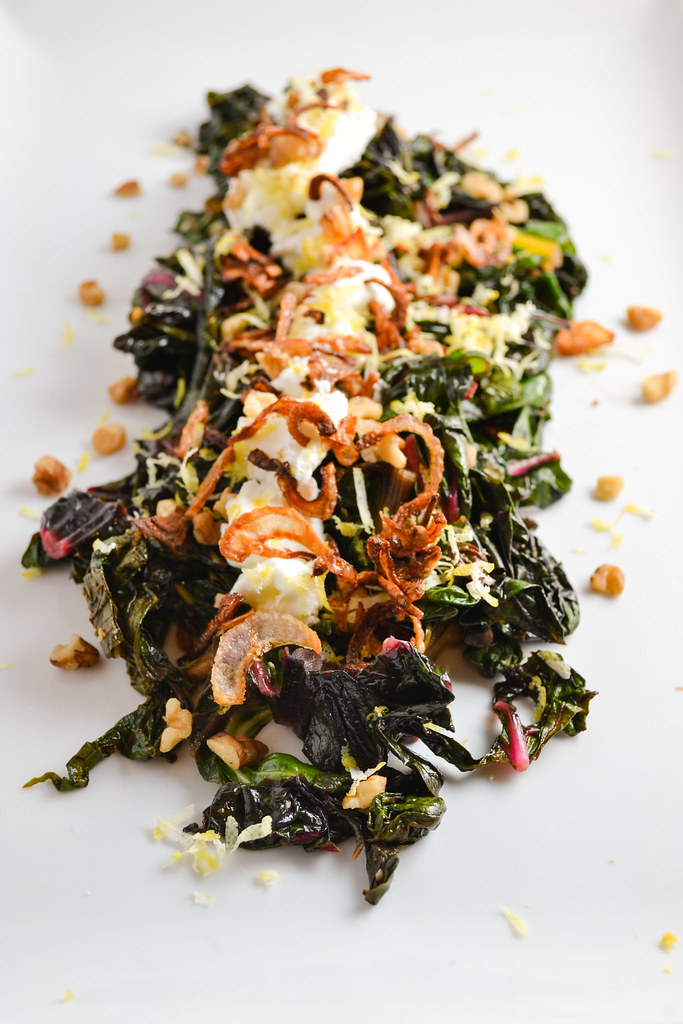 Sauteed Swiss Chard with Crispy Shallots and Walnuts | Things I Made Today