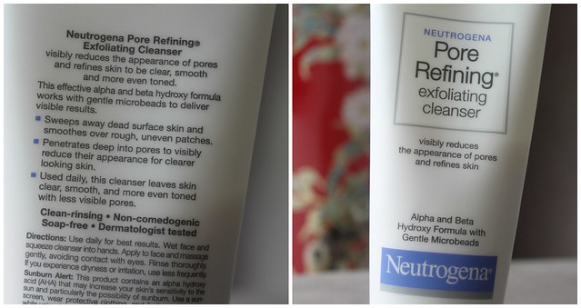Neutrogena Pore Refining Gentle Exfoliating Cleanser reduces appearance of pores refines skin australian beauty review ausbeautyreview blog blogger aussie microbeads alpha beta hydroxy formula wash toned