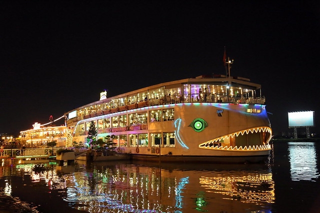 Another cruise boat in the shape of a green-eyed fish