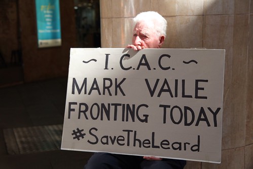 Mark Vaile's ICAC appearance draws Maules Creek protest