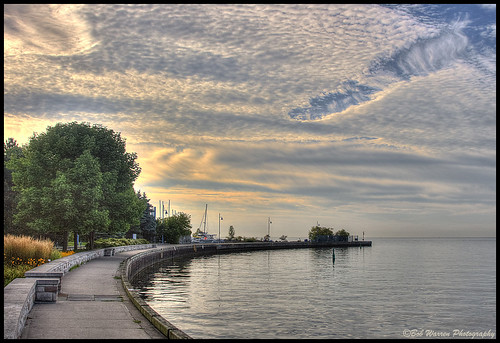 sky water clouds sunrise harbour portcredit