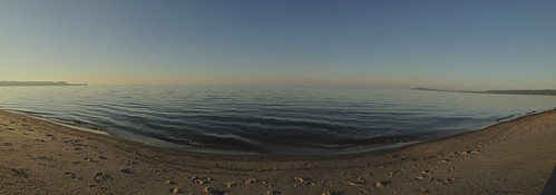 sunset panorama lake beach sand calm lakemichigan