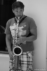 Saxophone player B/W
