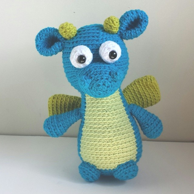 finished up this cute custom order dragon! I love his buggy eyes #itscrochetshop