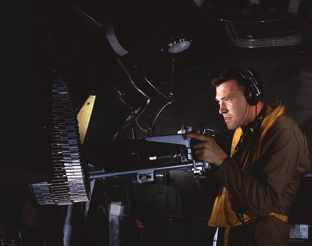 [Waist Gunner in Boeing B-17 Flying Fortress, World War II]
