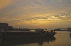 Sonnenuntergang, Industriehafen, Bremen