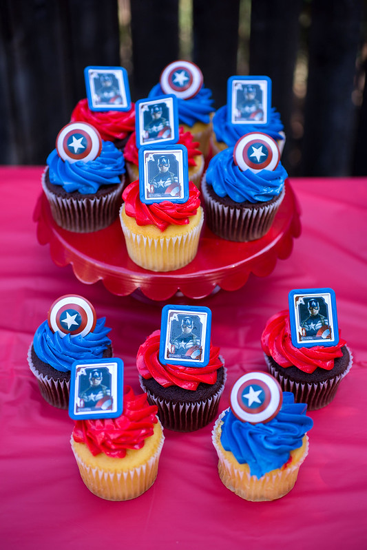 Captain America Party Cupcakes #HeroesEatMMs #Shop
