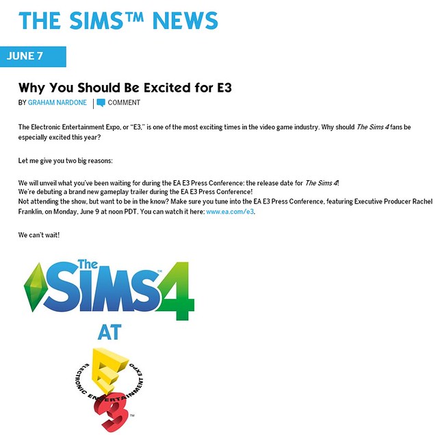 The Sims 4: Release Date To Be Announced @ E3 | SimsVIP