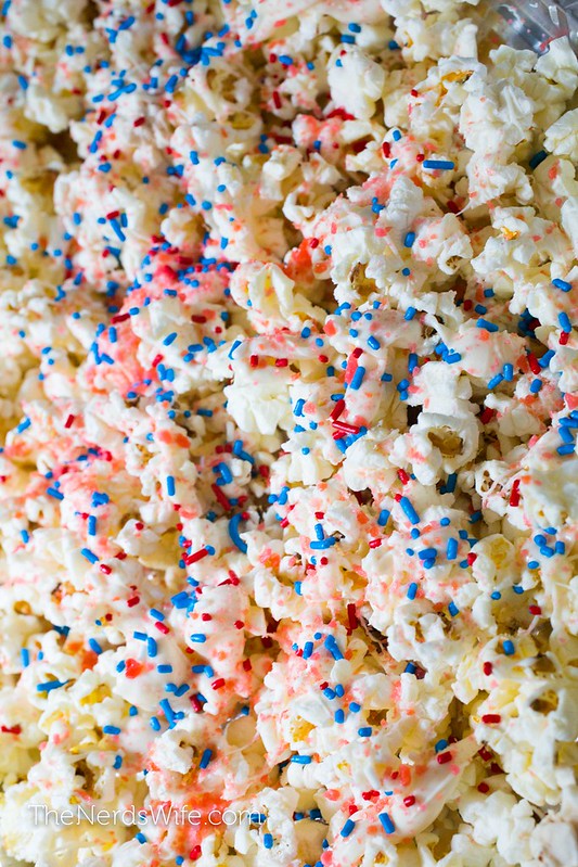 Firecracker Popcorn With Pop Rocks and Blue Sprinkles