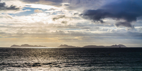 sunset españa azul contraluz atardecer mar agua cloudy playa galicia cielo nubes islas vigo cies samil islascies