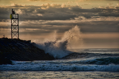 morning summer clouds sunrise surf jetty maine newengland wells coastal breakwater wellsbeach wellsme